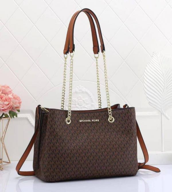 Michael  Kors  Teagan  Large  Logo  Shoulder  Bag  With  Dust  Bag  Coffee  Brown  70198