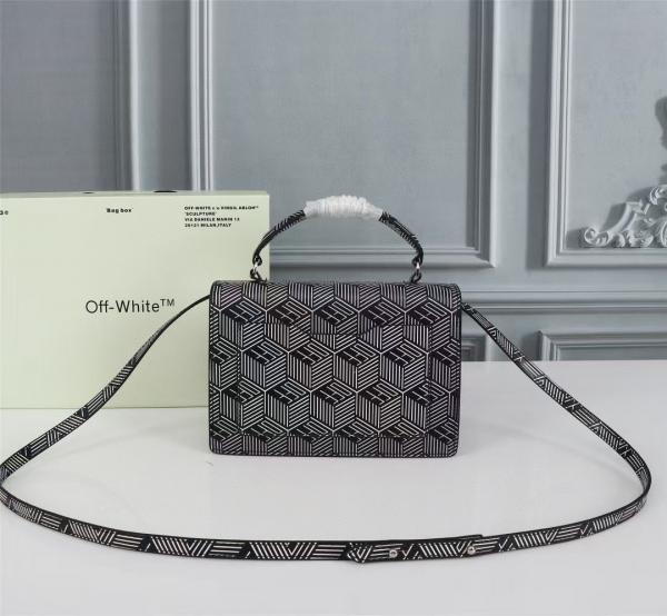 Off White Leather Blue White Monogram Jitney 1.4 Shoulder Bag (Blue White 8853)