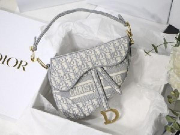 Christian  Dior  Saddle  Grey  Bag  With  Box  Bill  Dust  Bag  &  Sling  Belt  carrybag  554