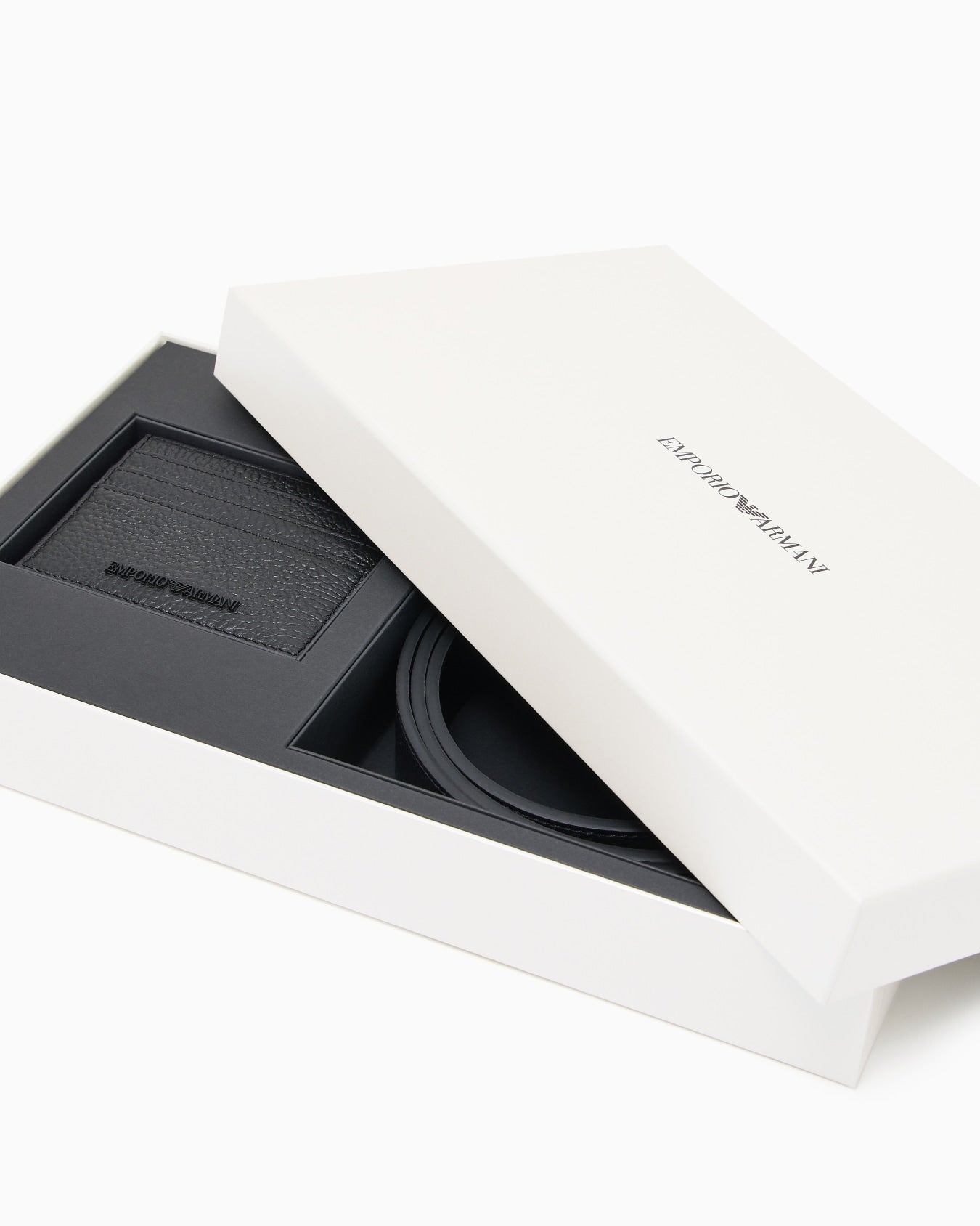 Luxury GIFT BOX With Tumbled Leather Belt & Card Holder I EMPORIO ARMANI I UA Grade