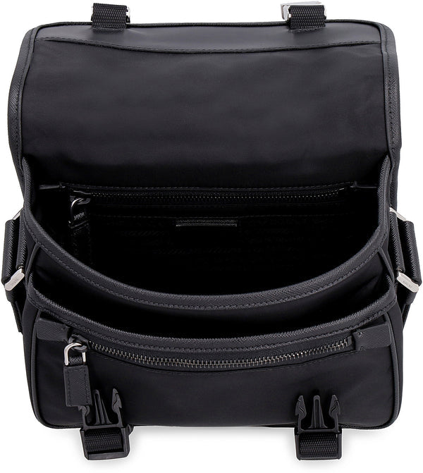 PRAD  A Black Re Nylon Messenger Bag 137