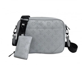 Louis  Vuitton  LV  X  Embossed  Messenger  Bag  Brown  Monogram  Unisex  Wid  Dust  Bag  (7408  Grey)