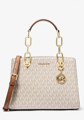 Michael  kors cynthia small signature logo satchel with box 315