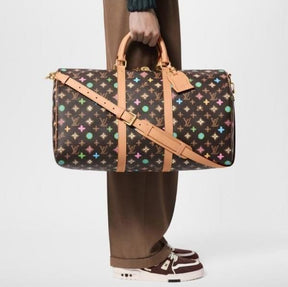 Louis  Vuitton  Keepall  Bandouliere  50  Monogram  Craggy  Chocolate  Canvas  Travel  Duffle  Bag  With  Dust  Bag  (2024)