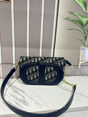Christian  Dior  Signature  Oval  Camera  Bag  With  OG  Box  &  Dust  Bag  (8288  Blue)