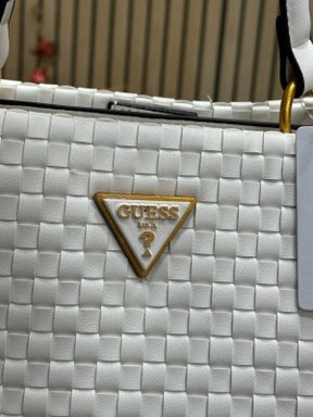 Guess Lisbet Premium Handbag With Dust Bag (White)