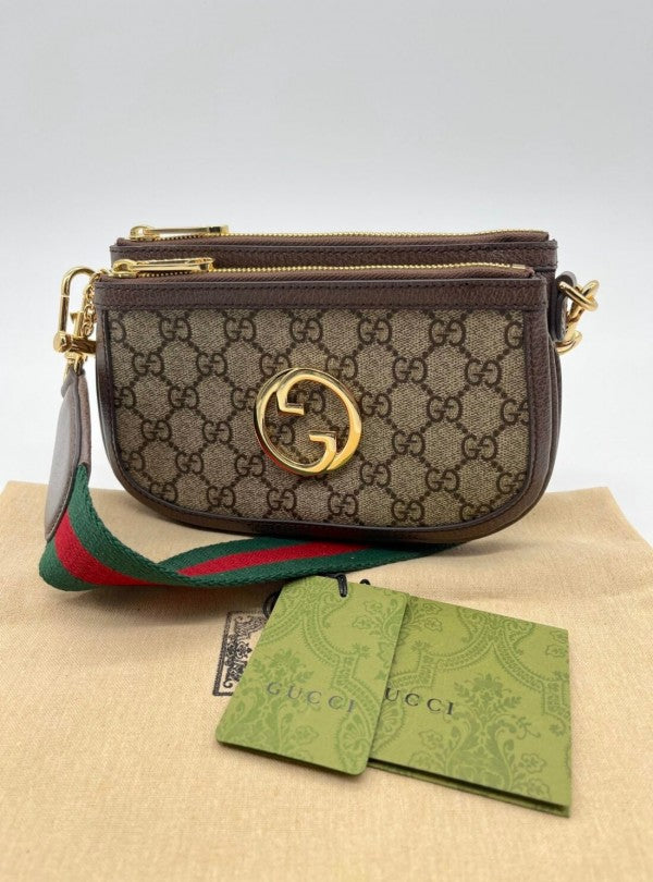 Gucc  i GG Blondie Mini and Ebony Canvas Shoulder Bag  With magnetic box 365
