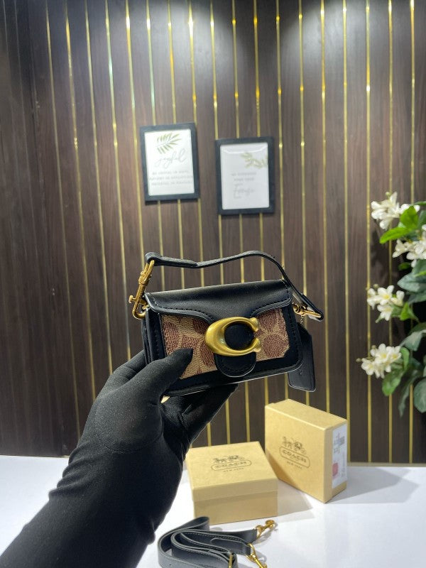 Coach  tabby  mini  monogram  with  og  box(black)