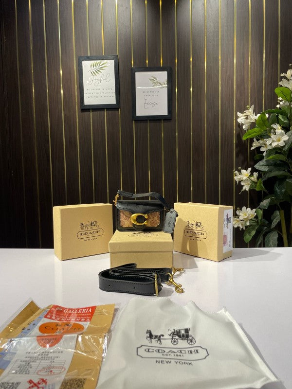 Coach  tabby  mini  monogram  with  og  box(black)