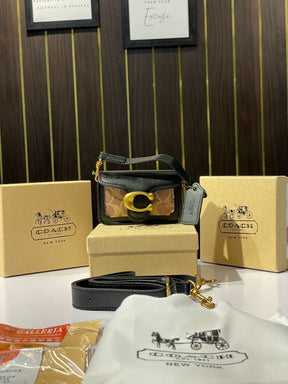 Coach  tabby  mini  monogram  with  og  box(black)