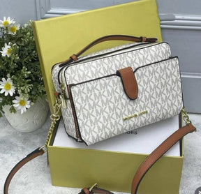 michael kors double zip crossbody with box 414