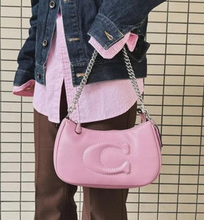 Coach  GB  Teri  Shoulder  Bag  With  Signature  Quilting  With  OG  Box  &  Dust  Bag  (CA548  Pink)