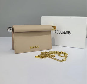 JACQUEMUS La Petite Pochette Rond Clutch Bag in Leather with box 465