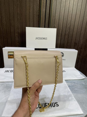 JACQUEMUS La Petite Pochette Rond Clutch Bag in Leather with box 465