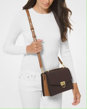 Michael  Kors  Hendrix  Logo  Cross Body  Bag  With  Dust  Bag  (21009  Coffee  Brown)