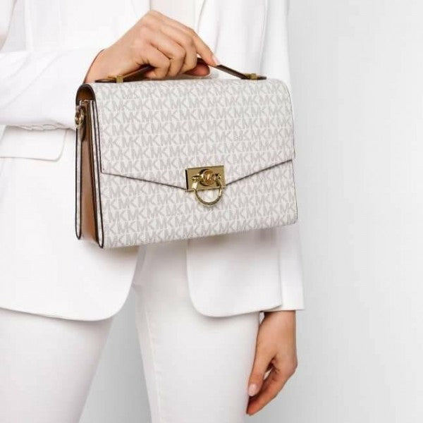 Michael  Kors  Hendrix  Logo  Cross Body  Bag  With  &  Dust  Bag  (3810  Beige  Brown)