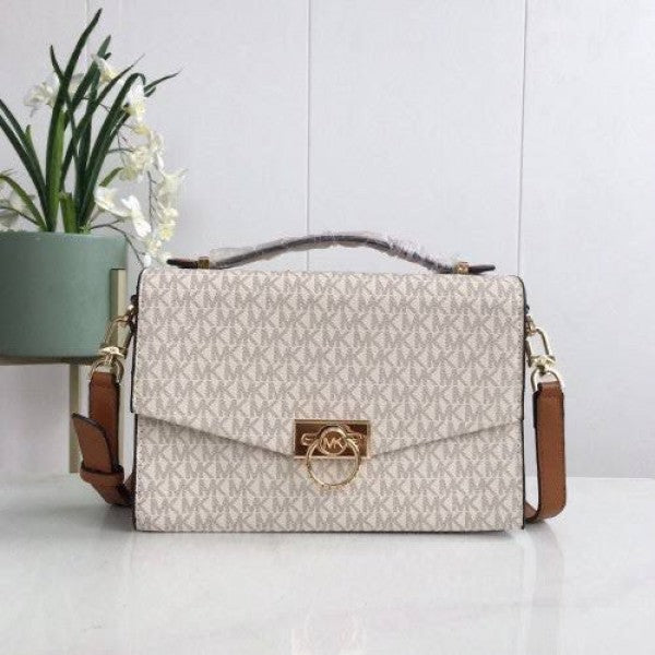 Michael  Kors  Hendrix  Logo  Cross Body  Bag  With  &  Dust  Bag  (3810  Beige  Brown)