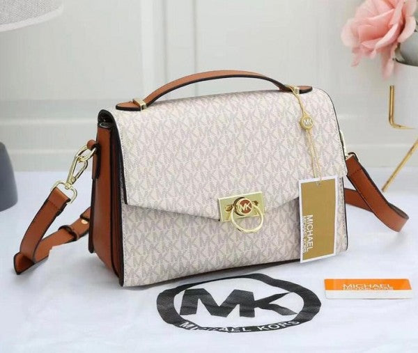 Michael  Kors  Hendrix  Logo  Cross Body  Bag  With  &  Dust  Bag  (3810  Beige  Brown)