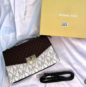 Michael  Kors  Hendrix  Logo  Cross Body  Bag  With  &  Dust  Bag  (3810  Coffee  White  Coffee)