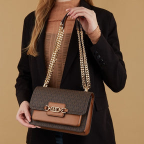 Michael  Kors  MK Heather Shoulder Bag With OG Box(22301 coffe)