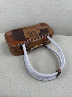 Miu Miu Versatile Long Handle Brown Leather Shoulder Bag With Dust Bag 502 Brown