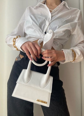 Jacquemus Le Chiquito Noeud Bag With OG Box Dust Bag & Extra Sling Belt (White   665)