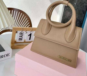 Jacquemus Le Chiquito Noeud Bag With OG Box Dust Bag & Extra Sling Belt (Apricot   665)