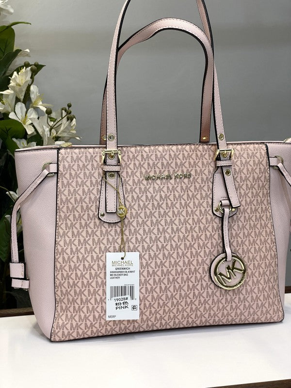 Michael  Kors  Voyager  Leather  Satchel  Shoulder  Bag  With  Dust  Bag  (19028  Pink)