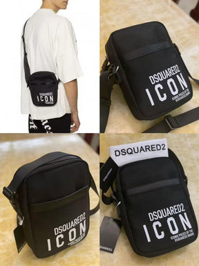 Dsquared2 Icon Print Crossbody Bag In D1113 Black With Dust Bag