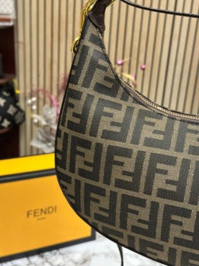 Fendi  Fendigraphy  Hobo  Ff  Jacquard  Bag  With  Og  Box  And  Dustbag  (Brown)
