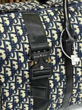 CHRISTIAN DIO  R DUFFLE PREMIUM QUALITY WITH DUST BAG HEAVY QUALITY (BLUE) (S2)