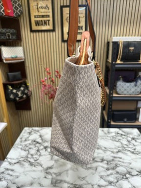 Michael  Kors Slater Large Tote Shoulder Bag Signature (Biege)