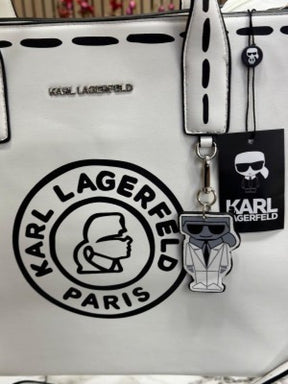 KARL LAGERFELD PARIS NOUVEAU LEATHER TOTE WITH DUST BAG PREMIUM QUALITY (WHITE)