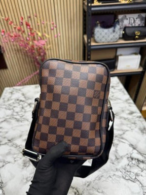 Louis  Vuitton Danube Side Bag Premium Quality With Dust Bag (Brown Checks)
