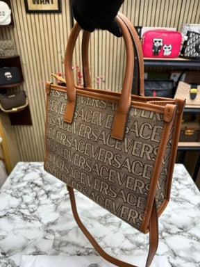 VERSACE LA VACANZA HAND BAG WITH DUST BAG (BROWN)