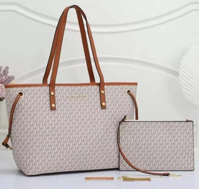Michael  Kors  Tote  Bag  Mk  With  Pouch  With  Dust  Bag  (19016 Beige Brown)