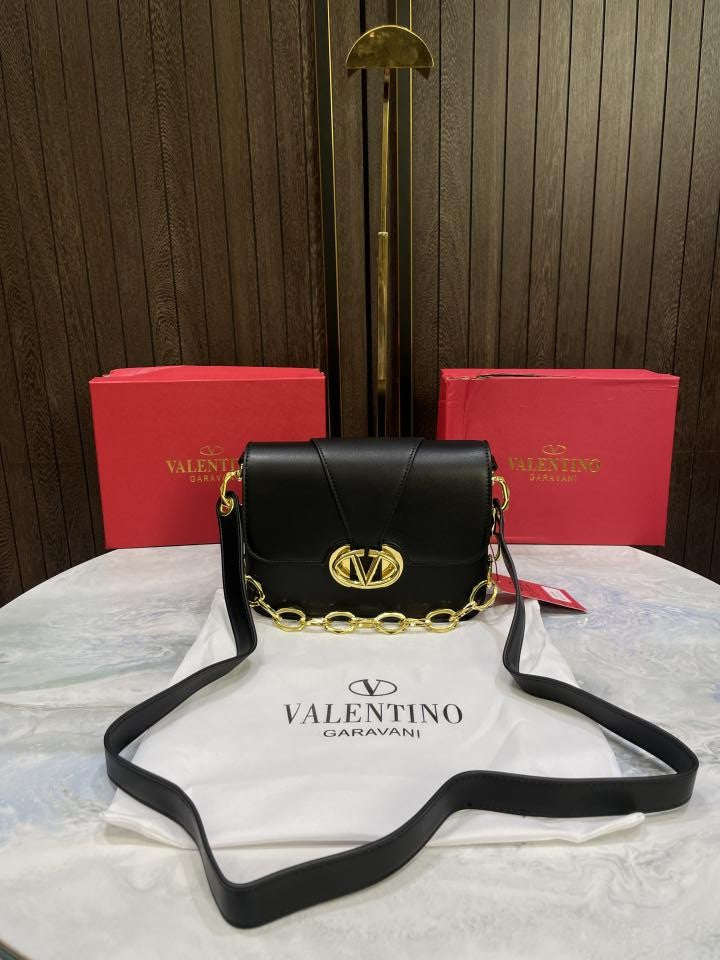 valentin  o garavani small vlogo oclock leather shoulder bag with box 512