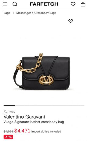valentin  o garavani small vlogo oclock leather shoulder bag with box 512