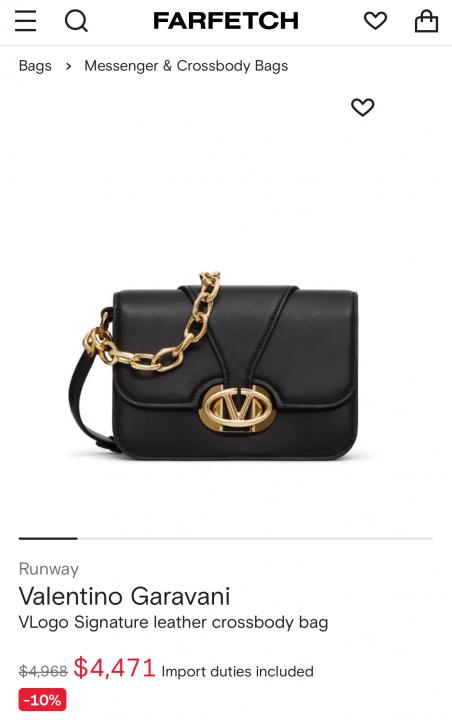 valentin  o garavani small vlogo oclock leather shoulder bag with box 512