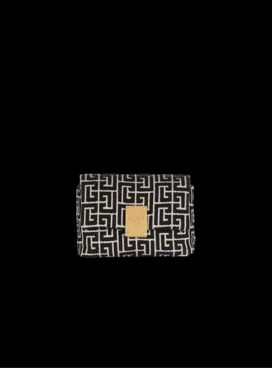 Balmain  1945  Soft  Mini  Bag  Jacquard  Monogram  With  OG  Box  &  Dust  Bag  Black  396