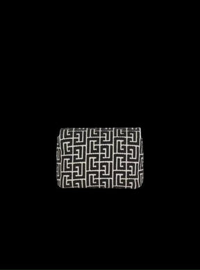 Balmain  1945  Soft  Mini  Bag  Jacquard  Monogram  With  OG  Box  &  Dust  Bag  Black  396